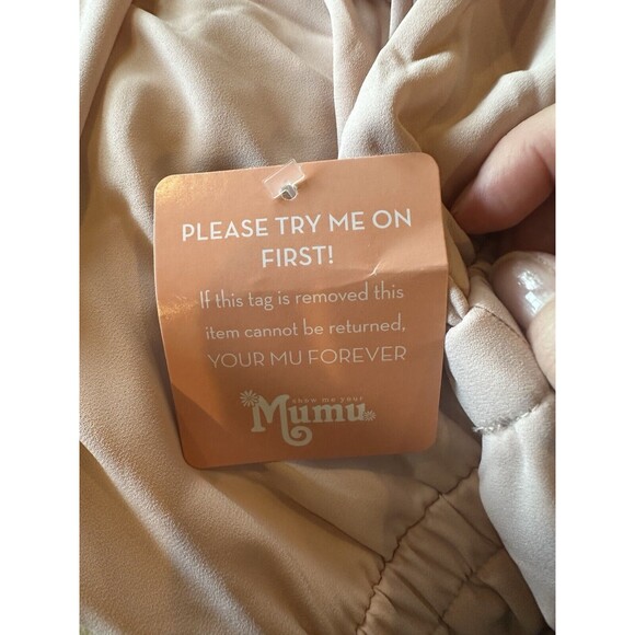 NWT Show Me Your MuMu Women's XXL Caitlin Ruffle Maxi Dress in Dusty Blush Crisp - Picture 9 of 10